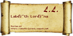 Labáth Loréna névjegykártya